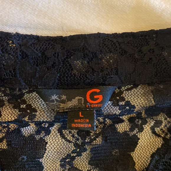G by Guess Lace Black front Button Top. - Picture 5 of 10